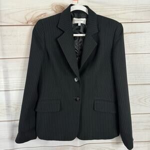 Jones New York Suit Black Striped Two-Button Blazer Size 8